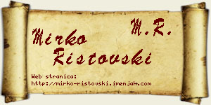 Mirko Ristovski vizit kartica